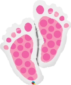 Funtastic Balloon Creations Baby Girl Pink Footprint Single Foils
