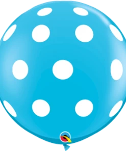 Funtastic Balloon Creations Single Latex Balloons 3' ROBINS EGG BLUE POLKA DOTS BALLOON