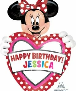 Funtastic Balloon Creations Single Foils Minnie Mouse Personalized Heart