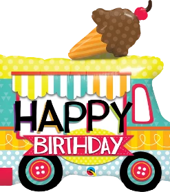 Funtastic Balloon Creations Birthday Ice Cream Truck Single Foils