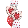 Funtastic Balloon Creations Glittering Hearts Valentine Bouquet (2 Foils, 3 Latex) Love & Romance