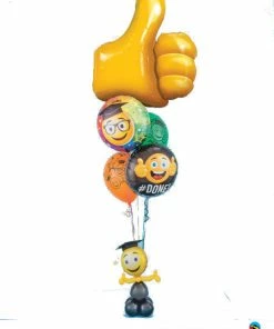 Funtastic Balloon Creations Congratulations Big Graduation Thumbs Up Bouquet (1 Large Foil, 2 Foils, 2 Latex)