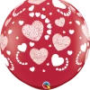 Funtastic Balloon Creations 3' RUBY RED HEARTS AROUND