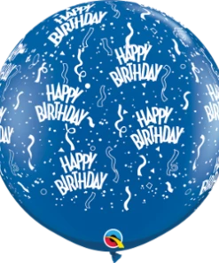 Funtastic Balloon Creations 3' HAPPY BIRTHDAY AROUND Single Latex Balloons