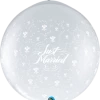 Funtastic Balloon Creations 3' DIAMOND CLEAR JUST MARRIED BALLOON