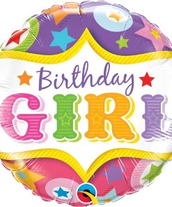 Funtastic Balloon Creations Birthday Girl Circus Stars Single Foils