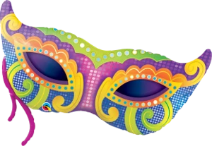 Funtastic Balloon Creations Mardi Gras Mask Single Foils 3 Funtastic Balloon Creations Mardi Gras Mask Single Foils