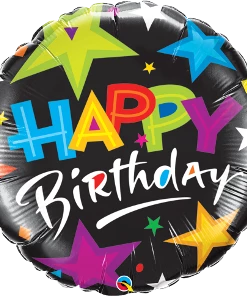 Funtastic Balloon Creations Birthday Brilliant Stars Black