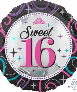 Funtastic Balloon Creations Single Foils Sweet 16 Sparkle