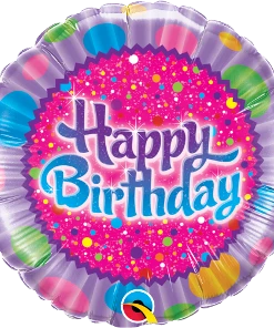 Funtastic Balloon Creations Happy Birthday Spinkles And Dots Single Foils