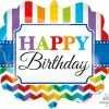Funtastic Balloon Creations Single Foils Happy Birthday Bright Chevon