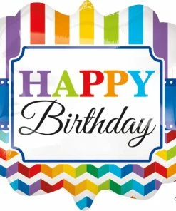 Funtastic Balloon Creations Single Foils Happy Birthday Bright Chevon