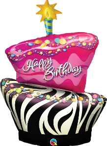 Funtastic Balloon Creations Birthday Funky Zebra Stripe Cake