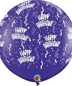 Funtastic Balloon Creations 3' HAPPY BIRTHDAY AROUND Single Latex Balloons