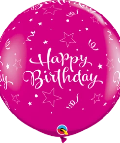 Funtastic Balloon Creations Single Latex Balloons 3' HAPPY BIRTHDAY CONFETTI AROUND