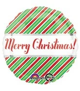 Funtastic Balloon Creations Single Foils Merry Christmas Diagonal Lines