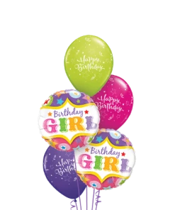 Funtastic Balloon Creations You’re A Star Birthday Girl Bouquet (2 Foil, 3 Latex)