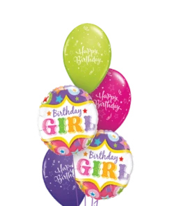 Funtastic Balloon Creations You’re A Star Birthday Girl Bouquet (2 Foil, 3 Latex)