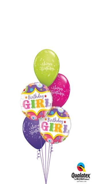 Funtastic Balloon Creations You’re A Star Birthday Girl Bouquet (2 Foil, 3 Latex)