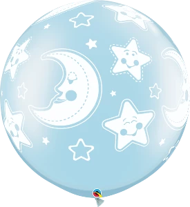 Funtastic Balloon Creations Single Latex Balloons Baby Moon & Stars Around 4 Funtastic Balloon Creations Single Latex Balloons Baby Moon & Stars Around