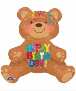 Funtastic Balloon Creations Sitting Happy Birthday Bear