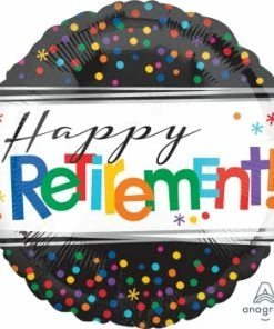 Funtastic Balloon Creations Single Foils Happy Retirement Polka Dots