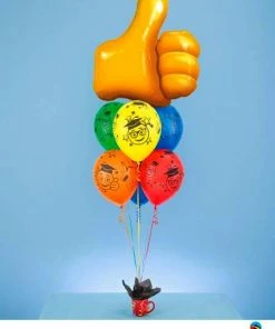 Funtastic Balloon Creations Congratulations Thumbs Up Grad Bouquet (1 Large Foil, 6 Grad Latex)