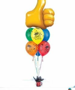 Funtastic Balloon Creations Congratulations Thumbs Up Grad Bouquet (1 Large Foil, 6 Grad Latex)