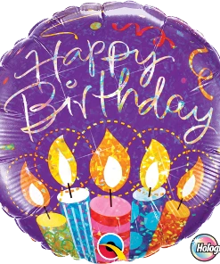 Funtastic Balloon Creations Single Foils Happy Birthday Candle Holographic