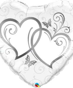 Funtastic Balloon Creations Love & Romance Entwined Hearts Silver