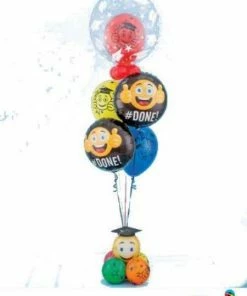 Funtastic Balloon Creations You're Done Grad! Bouquet ( 1 Large Foil, 2 Foils, 7 Latex) Congratulations