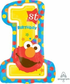 Funtastic Balloon Creations Single Foils 1ST Birthday Elmo