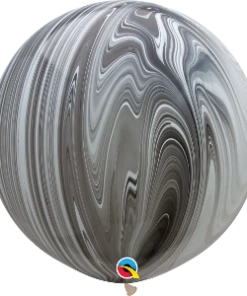 Funtastic Balloon Creations Single Latex Balloons 30" Black & White Super Agate