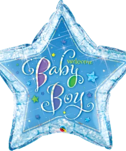Funtastic Balloon Creations Single Foils Welcome Baby Boy Star