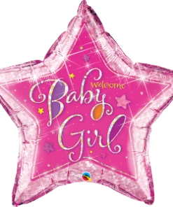 Funtastic Balloon Creations Single Foils Welcome Baby Girl Star