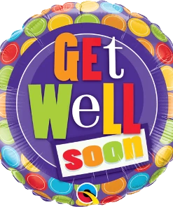 Funtastic Balloon Creations Single Foils Get Well Dots