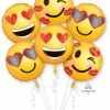Funtastic Balloon Creations Single Foils Emoji 6 Balloon Bouquet