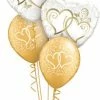 Funtastic Balloon Creations Love & Romance Classic Golden Hearts Entwined (2 Foil, 3 Latex)