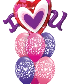 Funtastic Balloon Creations Love & Romance I (Heart) U Valentine Bouquet ( 1 I Heart U Foil, 6 Latex)