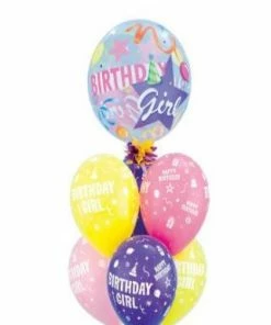 Funtastic Balloon Creations The Birthday Girl! Bouquet (1 Bubble, 6 Latex)