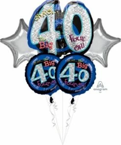Funtastic Balloon Creations 40th Birthday Kit (5 Mylar Balloons)