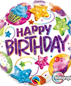 Funtastic Balloon Creations Single Foils Cupcake Holographic