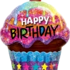 Funtastic Balloon Creations Single Foils Birthday Dazzling Cupcake