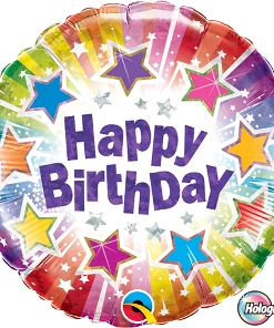 Funtastic Balloon Creations Happy Birthday Star Holographic Single Foils