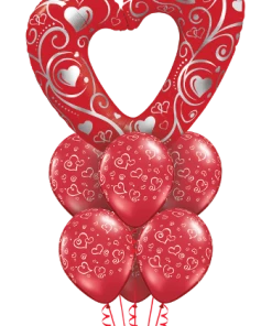 Funtastic Balloon Creations Red Hot Love Bouquet (1 Giant Heart, 6 Latex) Love & Romance
