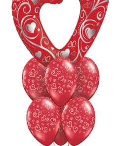 Funtastic Balloon Creations Red Hot Love Bouquet (1 Giant Heart, 6 Latex) Love & Romance