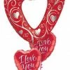 Funtastic Balloon Creations Love & Romance Red Valentine Hearts Bouquet (1 Giant Heart, 2 Foil Hearts)