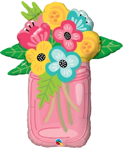 Funtastic Balloon Creations Mason Jar Flower Pot Single Foils