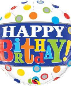 Funtastic Balloon Creations Single Foils Happy Birthday Banner & Dots