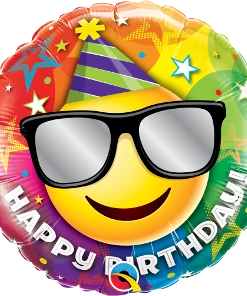 Funtastic Balloon Creations Single Foils Happy Birthday Rainbow Emoji
